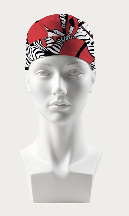 Bonnet médical zèbre