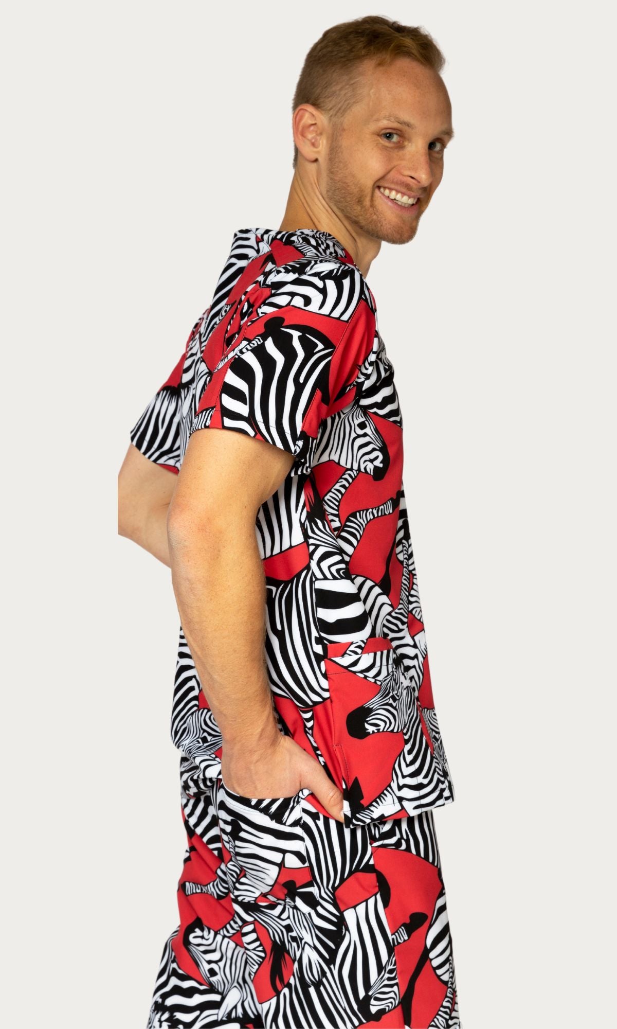 Scrub Top Zebra Men