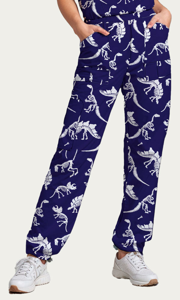 Scrub Pants Jurassic Fossil Women