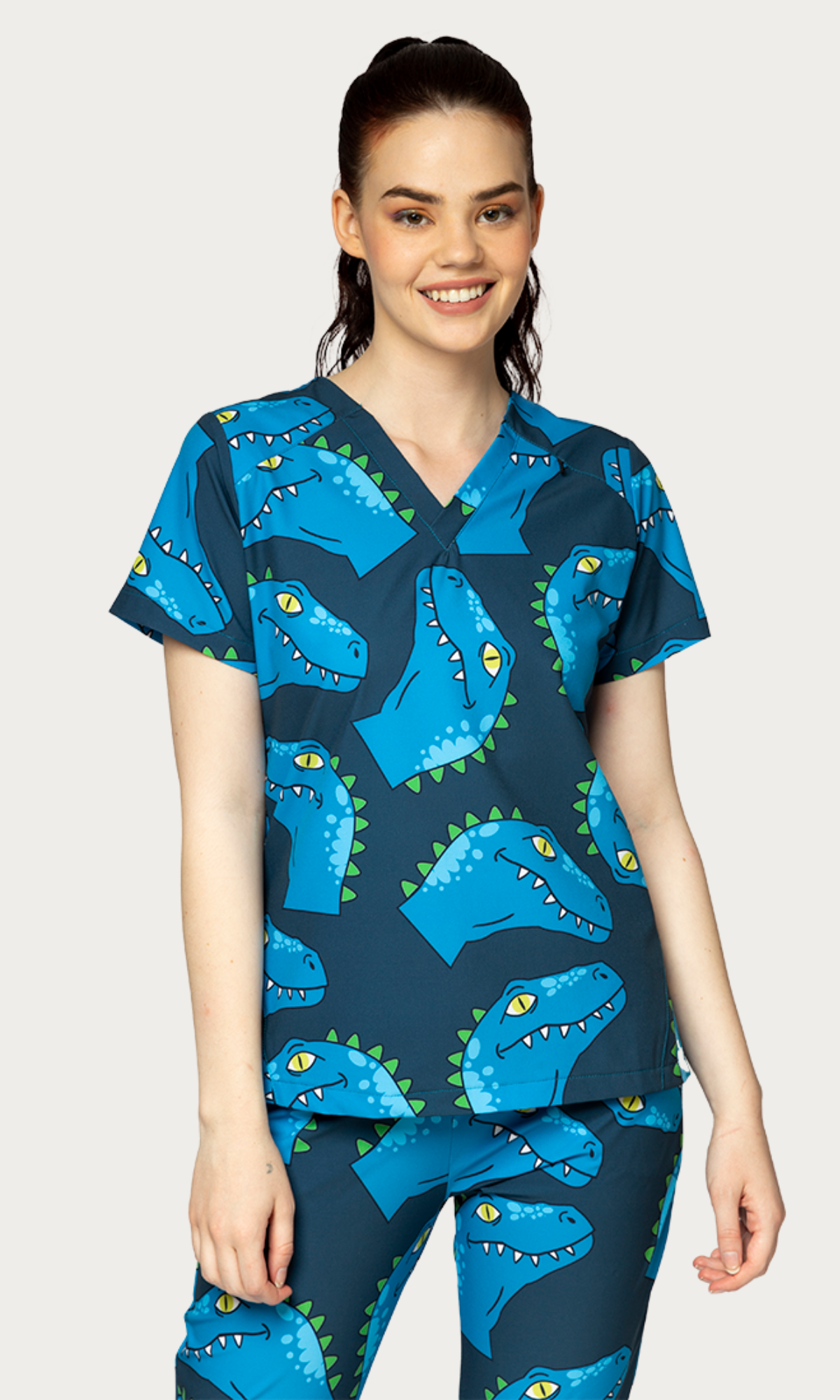 Scrub Top Blue Rex Women