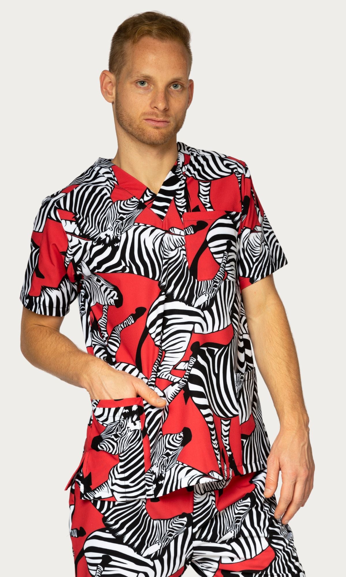 Scrub Top Zebra Men
