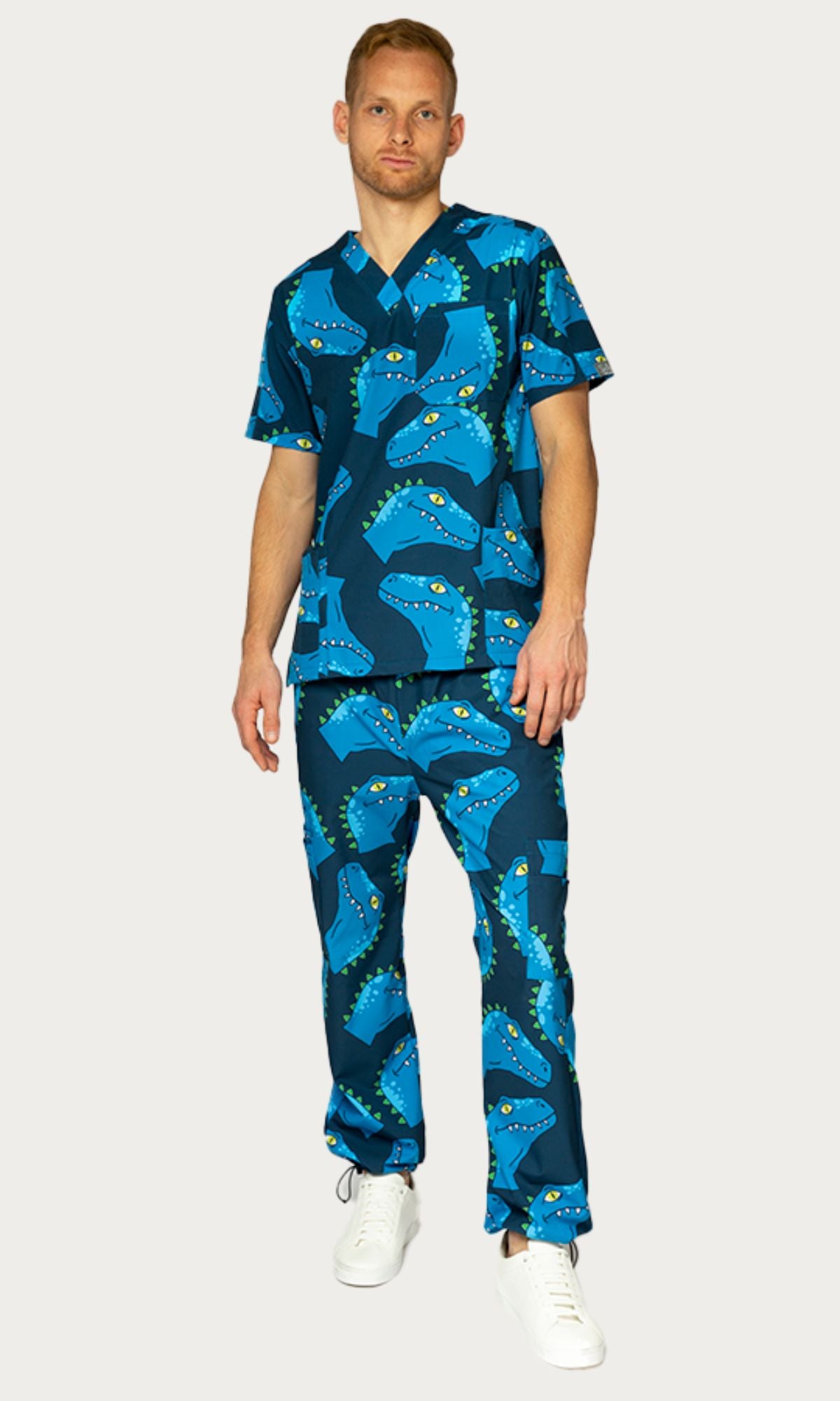 Scrub Top Blue Rex Men