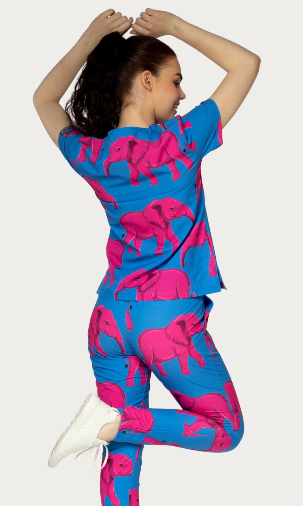 Scrub Top Elephants Women