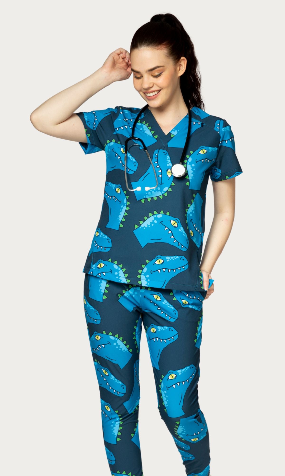 Scrub Top Blue Rex Women