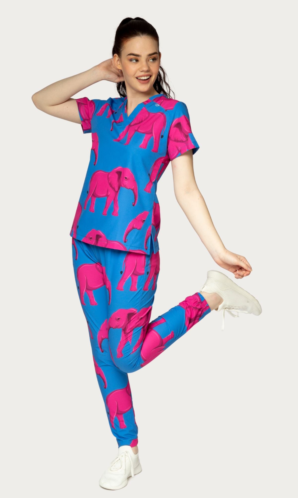 Scrub Pants Elephants Women