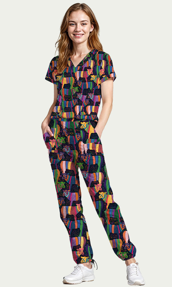 Scrub Top Cows Parade Women